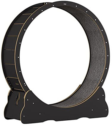 Katzenlaufrad, Laufband, Holz, Klettern, Indoor-Spielzeug, leise, geräuschlos, Laufrad für Training, Haustierbedarf, Beige, XL/218 (Farbe: Schwarz, Größe: L)