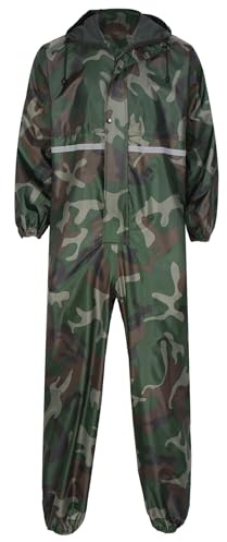 Jugaoge Unisex Motorrad Regenanzug für Damen und Herren Outdoor Einteiler Wasserdichter Overall Jumpsuit mit reflektierenden Streifen Arbeitsoveralls