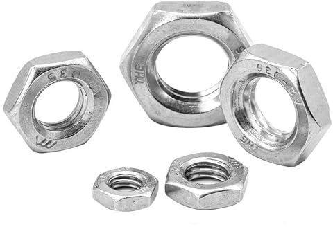 1-20 Stück Sechskant-Dünnmutter Feingewinde Feinmutter 304 Edelstahl M6 M8 M10 M12 M14 M16 M18 M20 Bolzenschraube Sechskantmutter-M12x1,0 4St