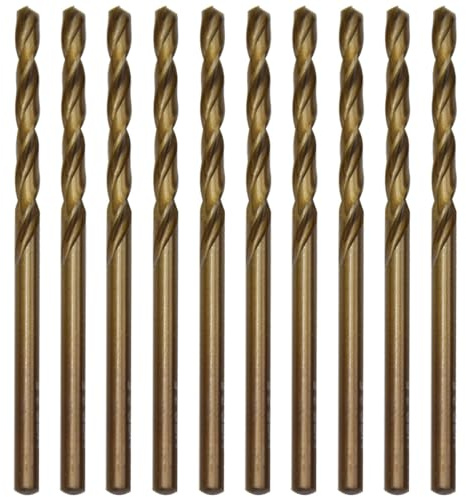 CEEYSEE 10 Stücke 3.5mm HSS Cobalt Bohrer Set M35 Metallbohrer Spiralbohrer Cobalt Drill Bit zum Bohren in Edelstahl, Metall, Gusseisen und harten Kunststoffen (3.5mm)