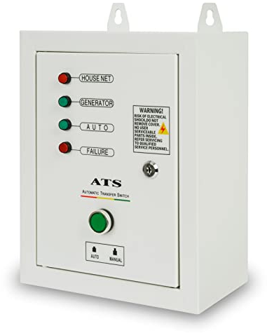 EBERTH ATS Notstromautomatik bis 15kW, 3 Phasen, 400V, Automatischer Transferschalter, Automatic Transfer Switch für Stromerzeuger, zur Einspeisung in das Hausnetz, 1,5m Steuerkabel inklusive