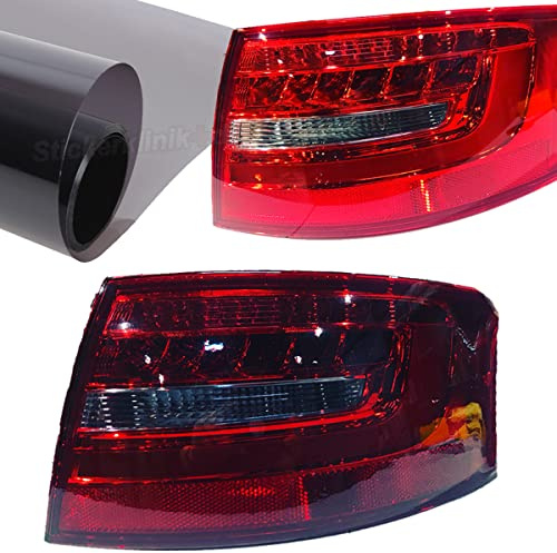 Tönungsfolie für Scheinwerfer 2 Meter lang und 30 cm Breit ideal für Nebelscheinwerfer Blinker Rücklichter oder als Sonnenblendstreifen (Hellschwarz)