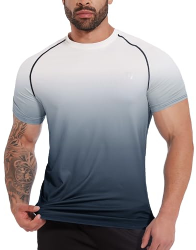 MEETWEE Men’s Rash Guard, Rash Vest UPF 50+ Short Sleeve UV Sun Protection Top T Shirt for Running Surfing Swimming