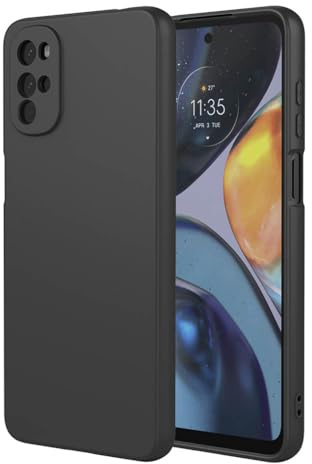 SEAHAI Funda para Motorola Moto G22 / Moto E32 / Moto E32S, Ultradelgado Suave Carcasa de Silicona Líquida Protectora, Moda Mate Sedoso Tocar TPU Bumper Antigolpes Cubierta - Negro