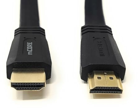 mCore 0.75m HDMI Cable – High Speed Flat HDMI Lead with Gold Connectors, 4K 60Hz Ultra HD, 2K, 1080p, ARC – Compatible with PS5, PS4, Xbox, PC, Laptop, Monitor, and TV (75cm, Black)