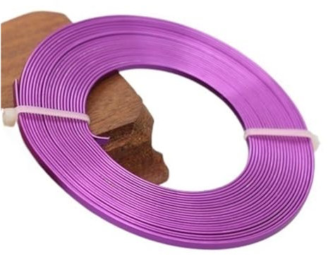 WJREGG Basteldraht 5meter/stück 3mmX1mm (3mm breite 1mm Dicke) flach Aluminium draht Aluminium Handwerk for DIY Halskette Armbänder Schmuck Machen(Dark Purple)