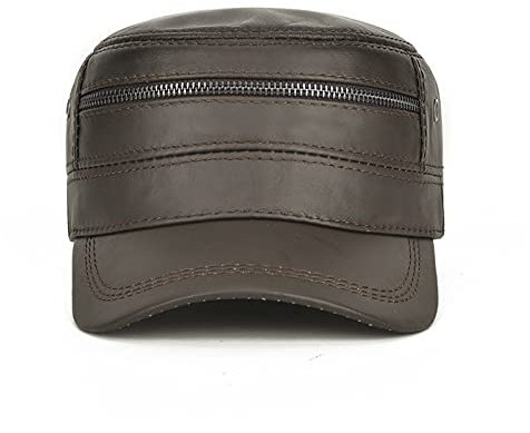 Die Flache Kappe Lederhut ältere Männer ältere Kappe Hut männlich Winter Outdoor warme Mütze erste Schicht aus Leder