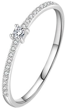 Whoiy Ehering Weissgold 375 Elegant, 9 Karat Echtgold Trauringe Hochzeitsring Moissanit Ringe für Frauen Größe 60 (19.1)