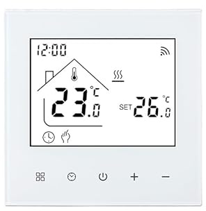 RKHK M4 Smart Wi-Fi Thermostat for Water & Underfloor Heating, 230V Digital Wall Thermostat, Tuya App Control, Alexa & Google Assistant Compatible, Smart Home Heating Solution