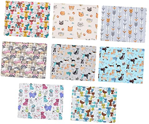 DIYEAH 8 Stück Patchwork Baumwollstoff Mit Katzenmuster 50x40cm Kinderfreundlich Hautverträglich Selbstgemacht Bastelstoff Für Kinderhandwerk