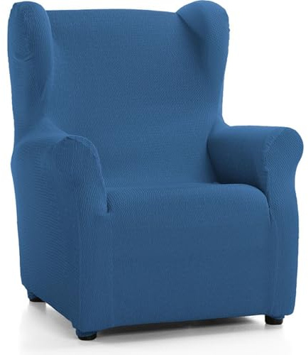 ECOMMERC3 | Copripoltrona trapuntata ultra aderente con Orecchie - Copripoltrona elasticizzata con schienale alto, colorata Cielo blu - 100% prodotto in Spagna