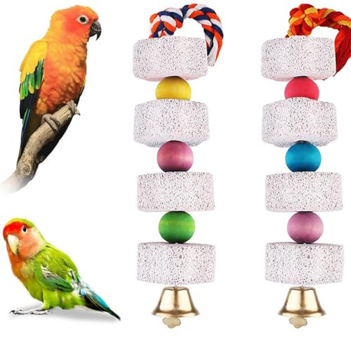 YIMINI 2 Stück Wellensittich Spielzeug, Wellensittich Zubehör, Vogelspielzeug Nymphensittich, Vogel Kauspielzeug, Papageien Kauspielzeug Für Kakadu, Wellensittich, Sittich