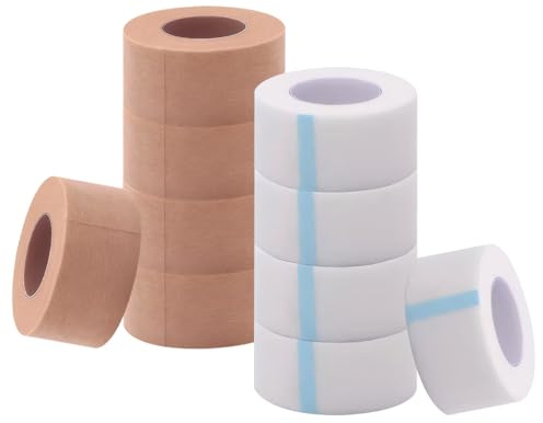 10 Rolls of Micropore Tape 2.5cm, 2.5cm*9.14m Medical First Aid Tape for Sensitive Skin, Plaster Tape for Dressings
