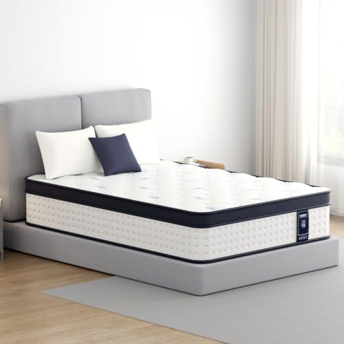 Grbsy Colchón 140x190 cm – Híbrido 26cm: 7 Zonas Muelles Ensacados + Espuma Viscoelástica Alta Densidad. Aislamiento Movimiento, Hipoalergénico, Transpirable – Certificados Oeko-Tex y CertiPUR-US
