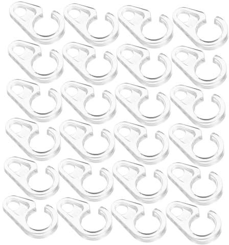 BESTYASH 50 Pezzi Ganci Rinforzati per Tende Soffitto Ganci Trasparenti per Binari con in e Supporto Pesante per Tende da Bagno e Camera Facili da Installare e Proteggono