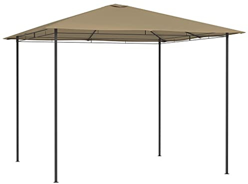 Qnhdfrt Pavillon 3x3x2,6 m Taupe Grillpavillon aus Stahl mit 160 g/m² Dach für Garten Camping und Outdoor Veranstaltungen
