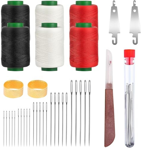 37pcs Sewing Tool Set, Mini Travel Sewing Kit for Beginners,Needle and Thread Kit for Leather Repair,DIY Upholstery,Canvas,Carpet,Awning and Car Seat Repair Essentials