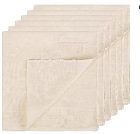 wutdgeg 6 pièces etamine Alimentaire | Cheese Cloth | etamine pour Confiture | Convient pour la Fabrication du Fromage, la Cuisine, Les laits de Noix, Les yaourts, Les jus, Le thé (50 x 50 cm)