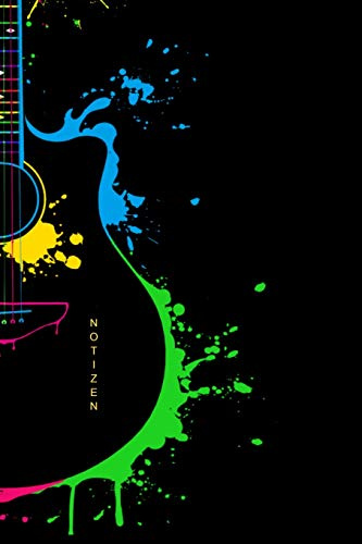 Notizen: A5 Punkteraster Notizbuch mit einer bunten splitter Gitarre auf dem Cover - perfekt als Notizbuch und Notenbuch perfektes Geschenk für Gitarristen, Gitarrenspieler und Musiker!