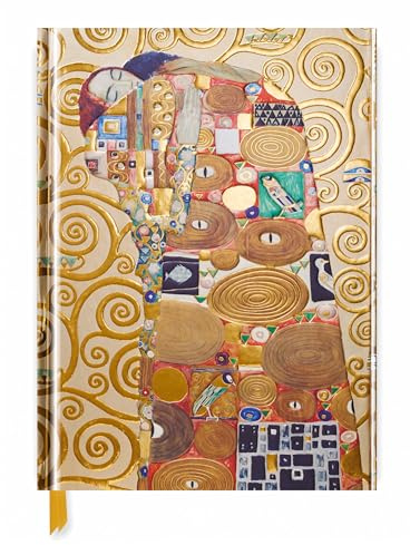 Premium Skizzenbuch: Gustav Klimt, Die Erfüllung: Unser hochwertiges Blankbook mit festem, künstlerisch geprägtem Einband im Format 28 cm x 21,6 cm