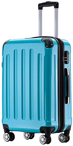 BEIBYE Hartschalen Koffer Trolley Rollkoffer Reisekoffer 4 Zwillingsrollen Polycabonat (Türkis, 66cm - 70L)