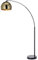 Lampadaire Arquer arc lampe de salon abat-jour doré pied marbre noir Teamson Home VN-L00012-EU