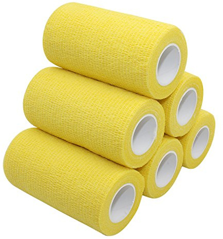 COMOmed selbstklebender verband elastische binde handgelenk bandage pflaster rolle Dog Bandagen Tierische Bandagen Gelb 10 cm X 6 Bände