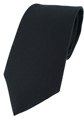TigerTie Designer Krawatte in einfarbig Uni - 100% Baumwolle - Krawattenbreite 8 cm