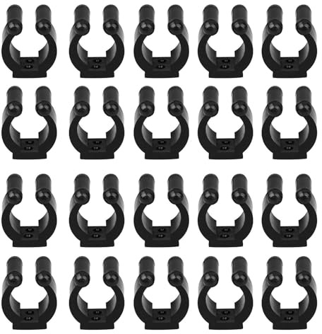 EEEKit 20PCS Fishing Rod Holder Clips, Wall Mounted Fishing Pole Clamps, C Clip Holder for Billiard Snooker Cue Storage Rack