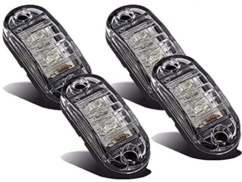 VIGORFLYRUN PARTS LTD 4X LED luz de Marcador Lateral Indicador de Posición Lámparas para Camión Remolque Caravana RV Bus Luz de Gálibo - Blanco