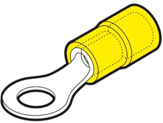 Confezione Capicorda Giallo ad occhiello 6 Foro 10 (100 PEZZI) - CEMBRE GF-M10