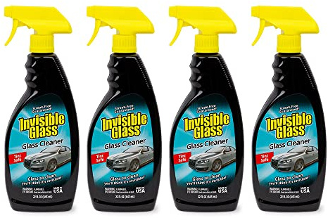 Invisible Glass 92164-4PK Premium Glass Cleaner Spray for Car Windshields and Windows, Automotive and Home Window Cleaner, Streak-Free, Ammonia-Free, Tint-Safe – 22 fl oz (Pack of 4)