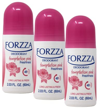 Forzza Roll-On Deodorant Temptation Pink, 3-pack Of 2.03 Oz Each, 3 Roll-On Bottles