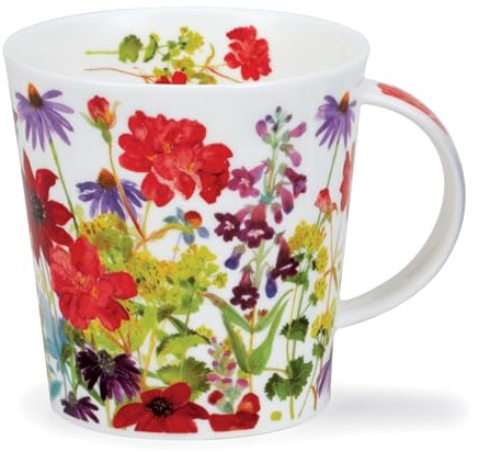 CA-COTT-RE Tasse en porcelaine anglaise Motif fleurs de cottage Rouge 0,48 l