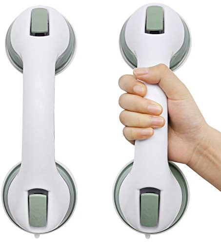 2 Pezzi Maniglia Doccia con ventose per Anziani e disabili per Bagno Corrimano in Plastica Antiscivolo, Maniglia con ventosa, Maniglia di sicurezza, per Vasca da Bagno Portatile per Bambini e Anziani