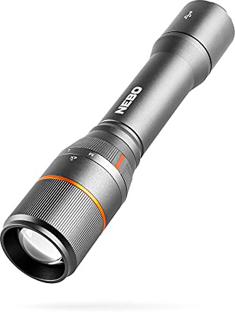 NEBO Davinci NEB-FLT-0020-G LED-Taschenlampe, 2000 Lumen, wiederaufladbar, 18650 Akku mit Powerbank, Schwarz