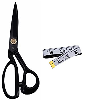 IHKFILAN Professionelle Schneiderschere Schwerlast Schere Industrielle Stärke Manganstahlschere Sharp für Zuhause und Büro Künstler Schneiderinnen,PVC Komfortgriff Schneiderschere, Schwarz 9/23 cm