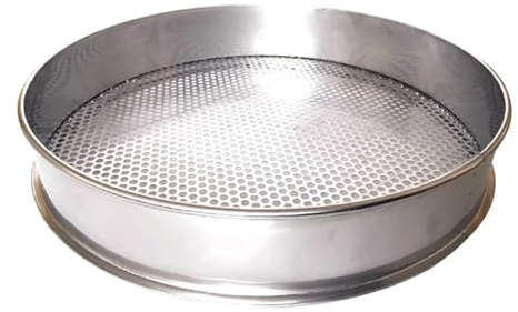 MMLFX 1pc Sieve 304 Stainless Steel Mesh Sieve 0.5-50mm Round Hole Kitchen Food Bean Filter Screen Fruit Blueberry Sieve Strainer Sifter 10cm Diameter (Size : Hole Diameter 3mm)