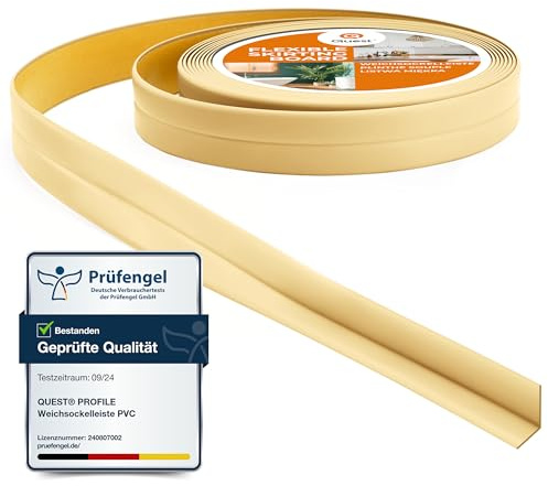 Quest Tätningslist PVC mjuk självhäftande 10x10mm – gräddvit, 5 m