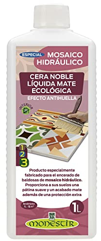 Monestir Cera Líquida Ecológica Mate, especial mosaico hidráulico 1L