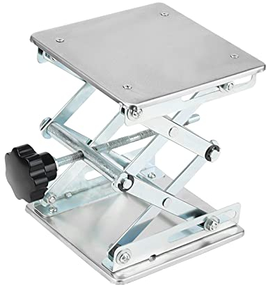 ZEONHAK 150 x 150mm Lab Scissors Lift, 6 x 6 Inch Lab Jack Stand, Scissor Lift Platform Lift Height Range from 75mm to 260mm, 1.2KG