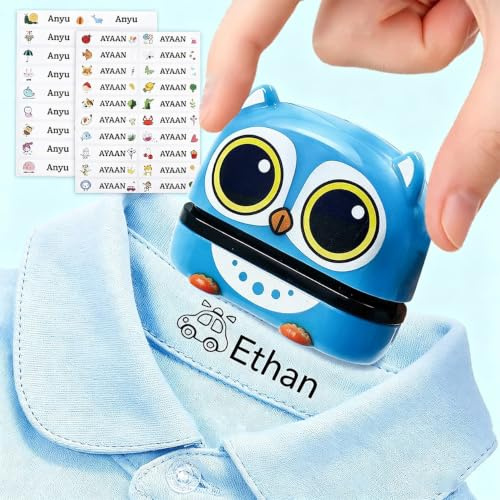 Namensstempel Kinder Textil Schule Wasserfest,Textilstempel Kinder Name Waschmaschinenfest,Stempel Namen Kleiderstempel Kleidung für Kleidung,Kleiderstempel Textil (Tierserie)