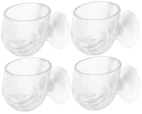 Ipetboom 4Pcs Acrylic Aquarium Plant Pots with Suction Cups - Hanging Fish Tank Planters for Freshwater Plants and Fish Habitat Decoration