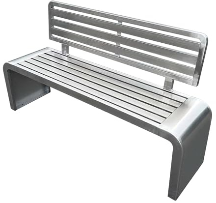 NRNQMTFZ Gartenbank Moderne Parkbänke für den Außenbereich,Edelstahl Gartenbank Mit Rückenlehne,Wetterfest Parkbank,für Terrasse & Balkon & Garten(120cm/47.2in)