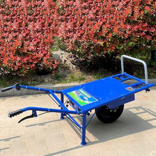 XNYXLPP Chariot de Jardin pour Cour, Jardin, Plage, Ferme, brouette de Transport électrique, Chariot d'escalade à Une Roue, Garde-Corps Amovible, capacité de Chargement 400 kg (C)