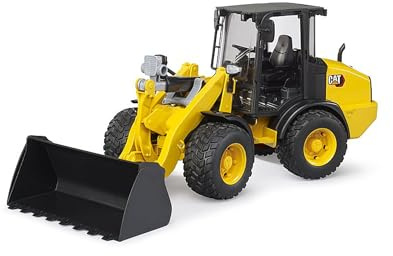 bruder 02485 - Cat Kompaktgelenkradlader | Radlader, Baufahrzeug, für Baustelle, Landwirtschaft, bworld kompatibel, Spielzeug, 1:16