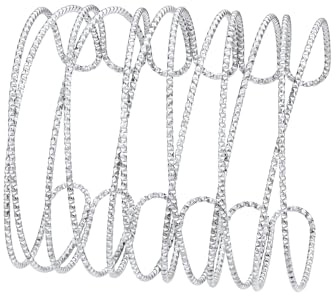 FOCALOOK Damen Armband Glitzer Edelstahl Armreif Offen Armband Wickelarmband Armspange Freundschaftsarmband Schmuck Accessoire