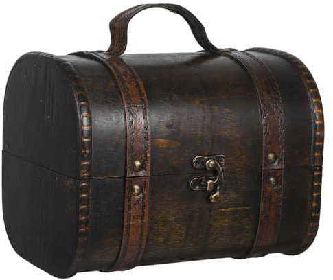 KOMBIUDA Schmuckschatulle Aus Holz Schatztruhe Schmuckaufbewahrungsbox Vintage-aufbewahrungsbox Schatztruhe