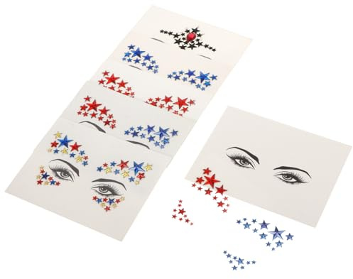 Beatifufu 6hojas Pegatinas De Estrellas De Rhinestone Para De Decoración Facial Stickers Brillantes De Para Mujeres y Perfectos y Maquillaje