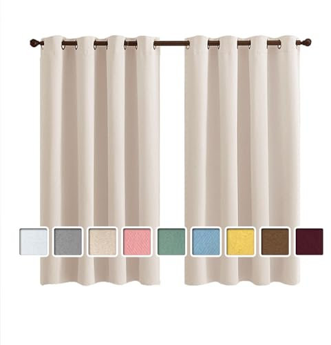 Yurun Tende da interni, Tende Salotto Moderne, Per soggiorno, sala da pranzo, camera da letto, Ombra, 82 Taglie, Rosa beige, 120x180cm(AxL), 2 Pezzi